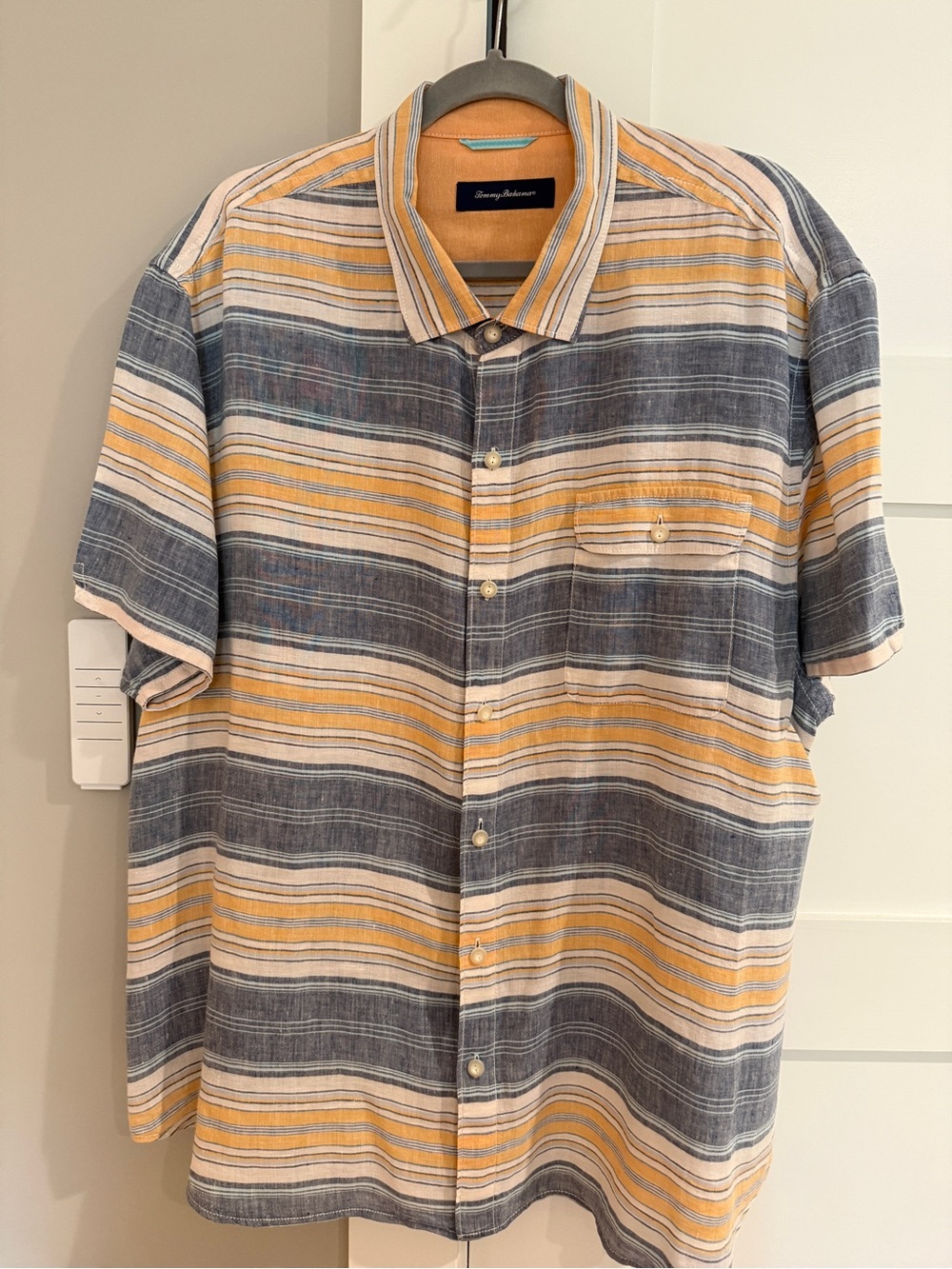 Tommy Bahama 100% Linen Striped Shirt Men’s XXL Tall